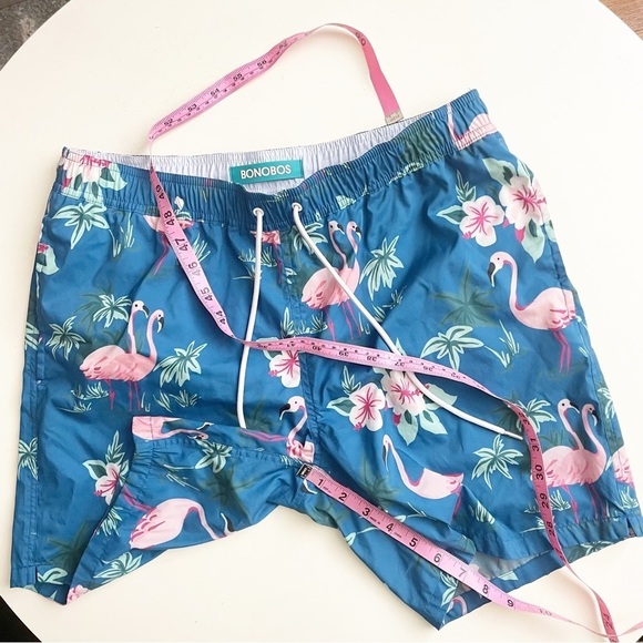 Bonobos 7” Flamingo Print Swim Trunks Men’s Size Medium - Picture 3 of 8